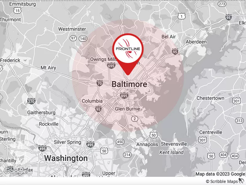 Baltimore Maryland Service Area Map