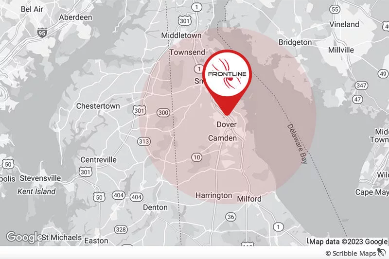 Dover Delaware Service Area Map